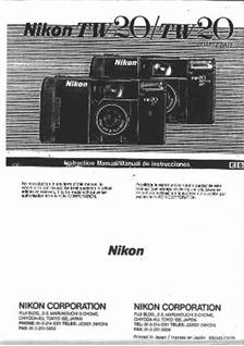 Nikon TW 20 AF manual. Camera Instructions.